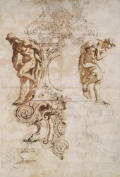 Conception pour la Base du Crucifix en Argent pour le Grand Autel de Saint Pierre, Rome